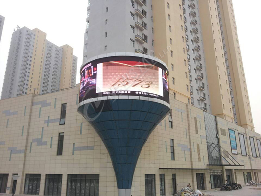 DIP 12mm Round Curved LED Display Advertising , High Brightness